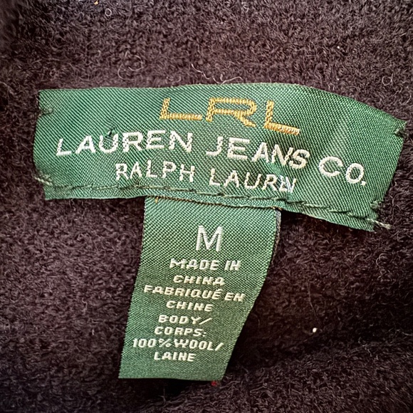 LRL Lauren Jeans Wool Aztec Design Sleeveless Turtleneck Pullover Sz.M - Picture 2 of 9